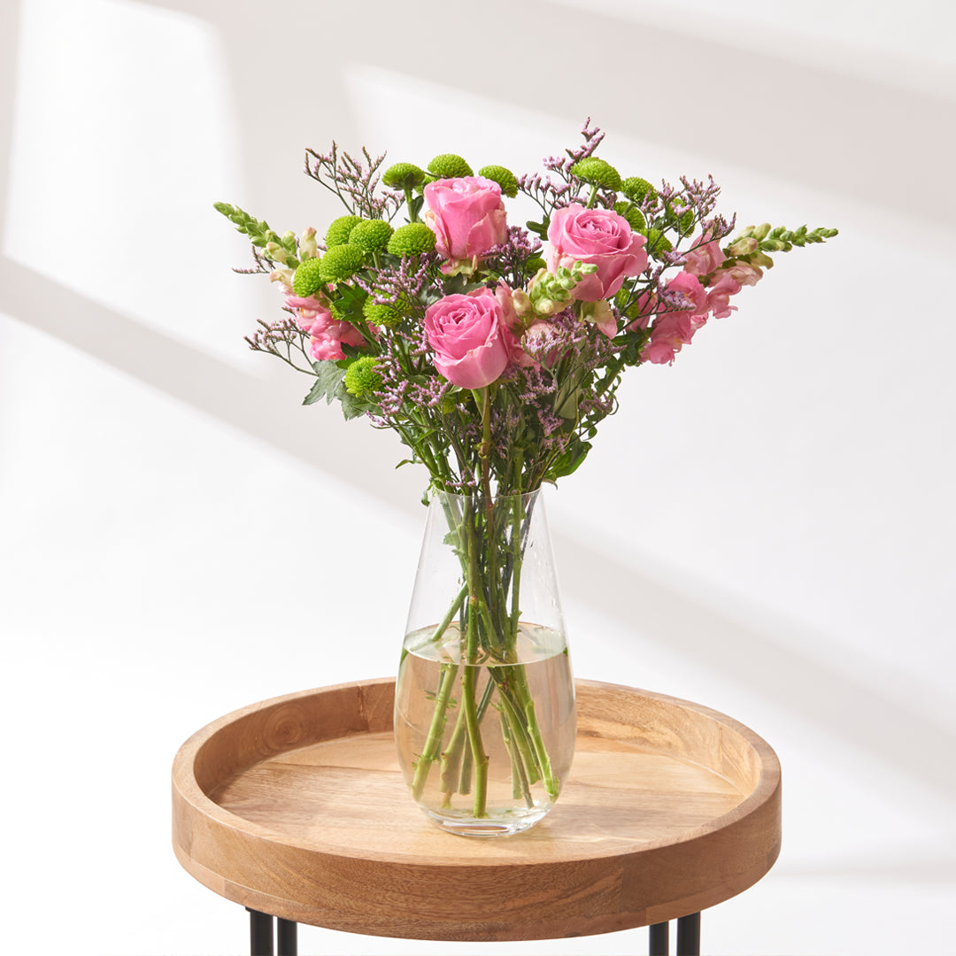 Pink Rose and Antirrhinum Support Flower Bouquet